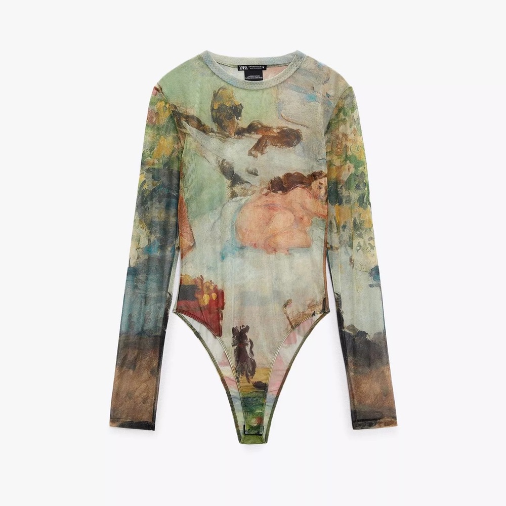 Zara Modern Olympia Print Long Sleeve Bodysuit